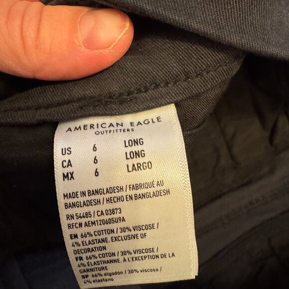 American Eagle Dark Charcoal Wide Leg Pants – Size 6 Long - Picture 3 of 10